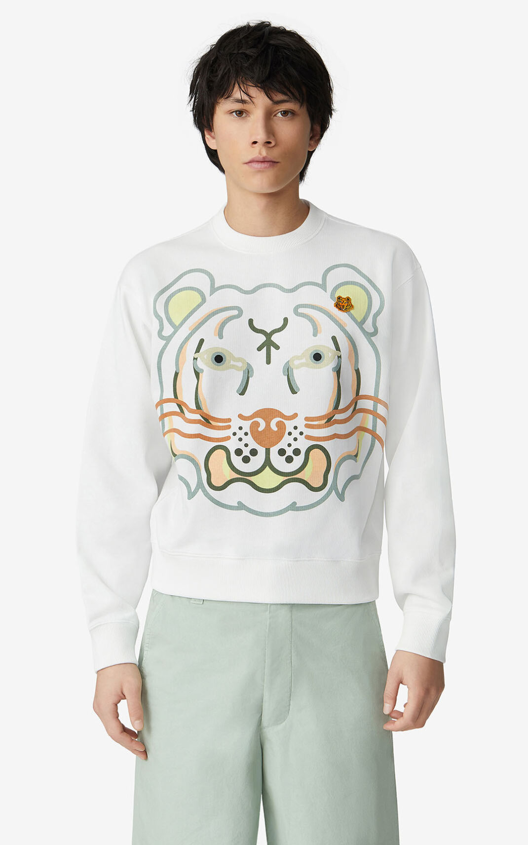 Sweatshirt Kenzo K Tiger Masculino - Branco | 836OPRJLI